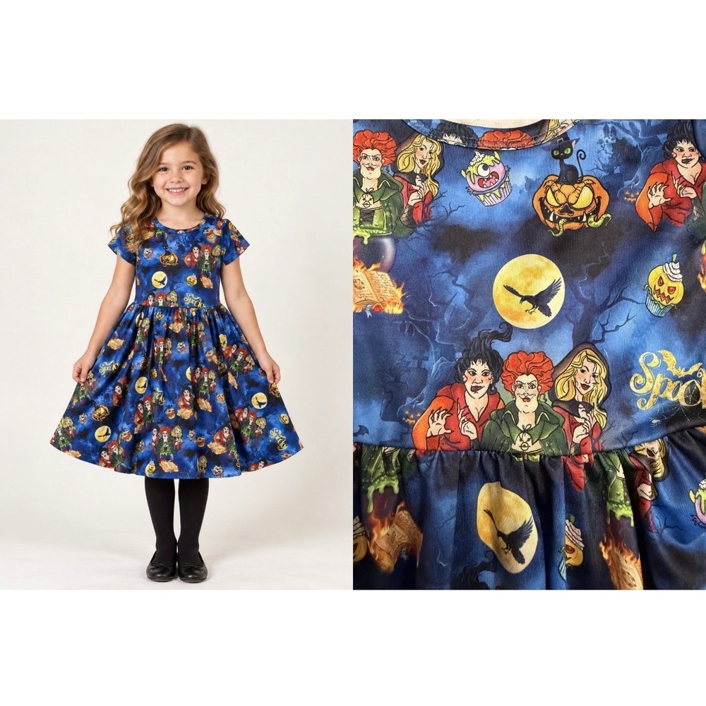 Hocus Pocus Sanderson Sisters Halloween Twirl Dress Charlies Project Kids Size 5